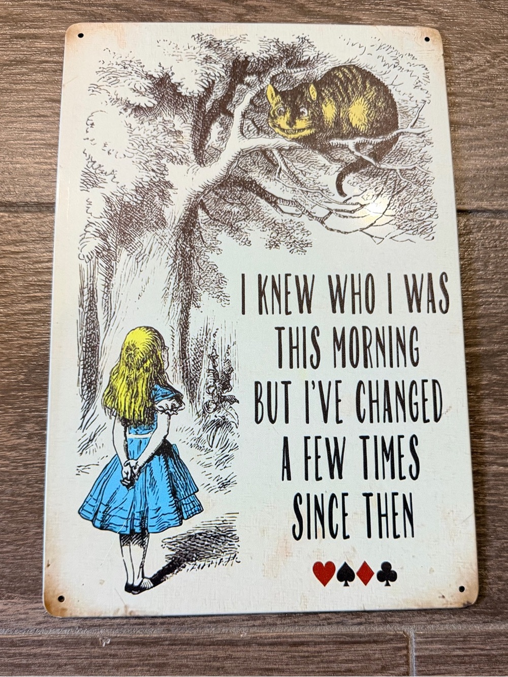 Alice in Wonderland Blue & Yellow Wall Sign - Inspirational Quote